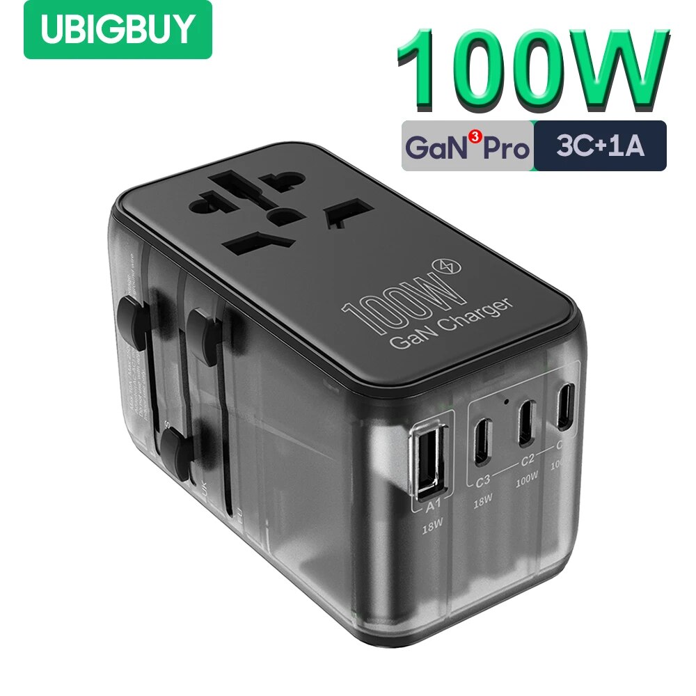 Ubigbuy   , GaN   , , EU,AU,US ÷, 3 USB-C PD  1 USB-A QC  , 100W